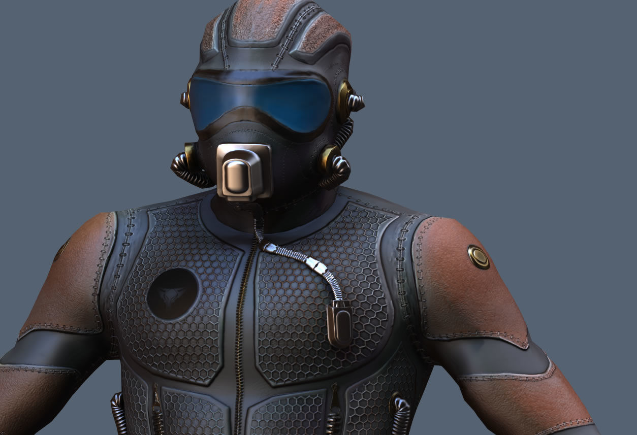 Tech Commander Low-poly 3D model_4