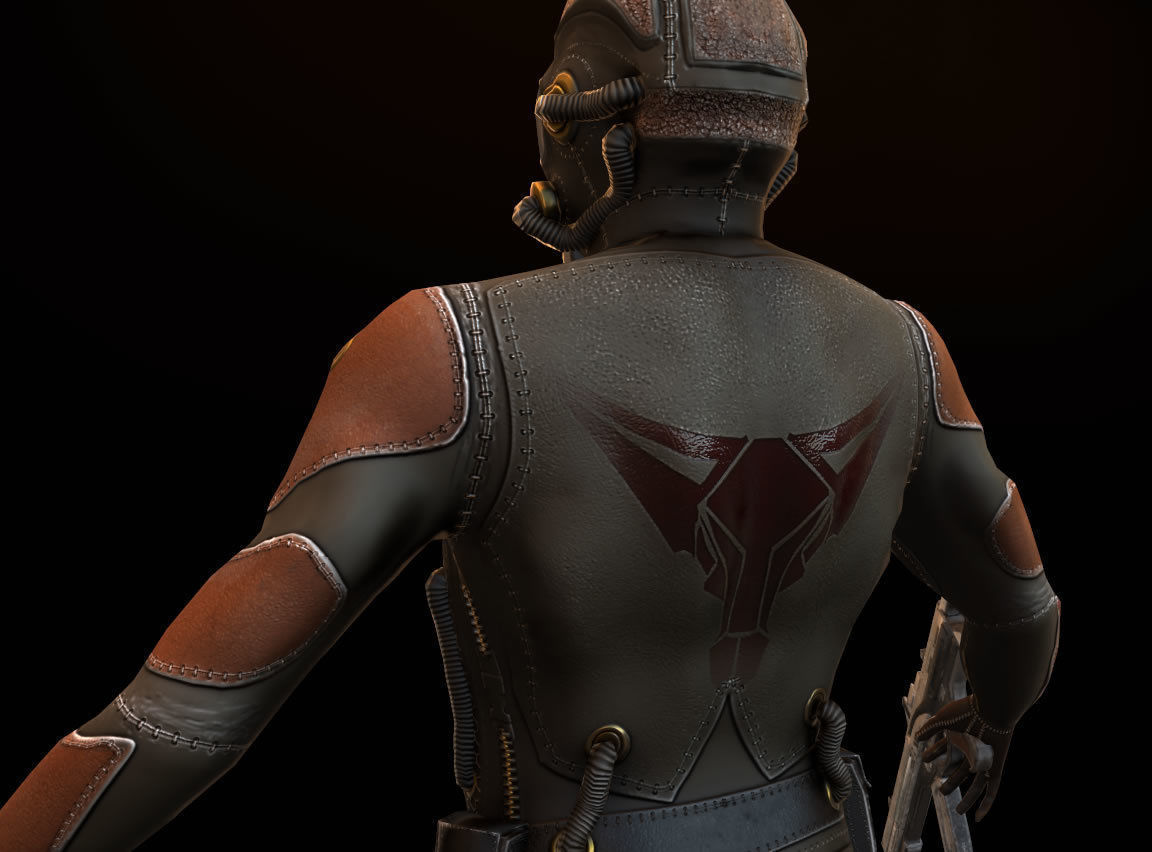 Tech Commander Low-poly 3D model_9