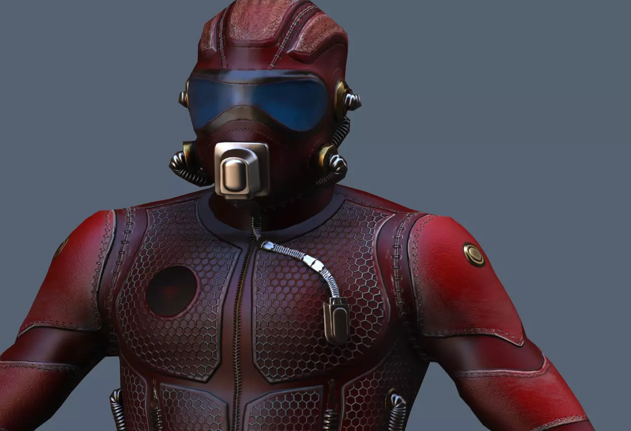 Tech Commander Low-poly 3D model_0