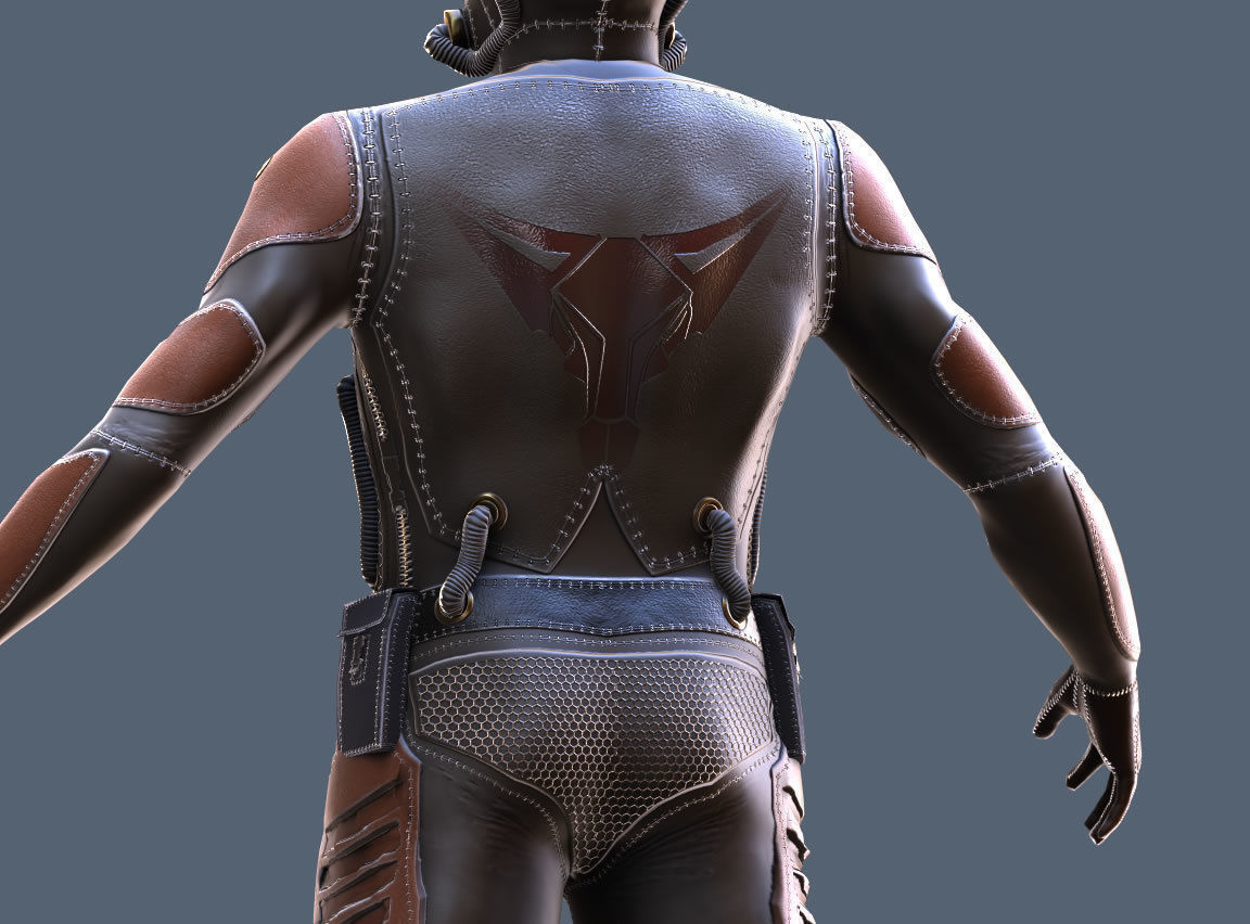 Tech Commander Low-poly 3D model_13