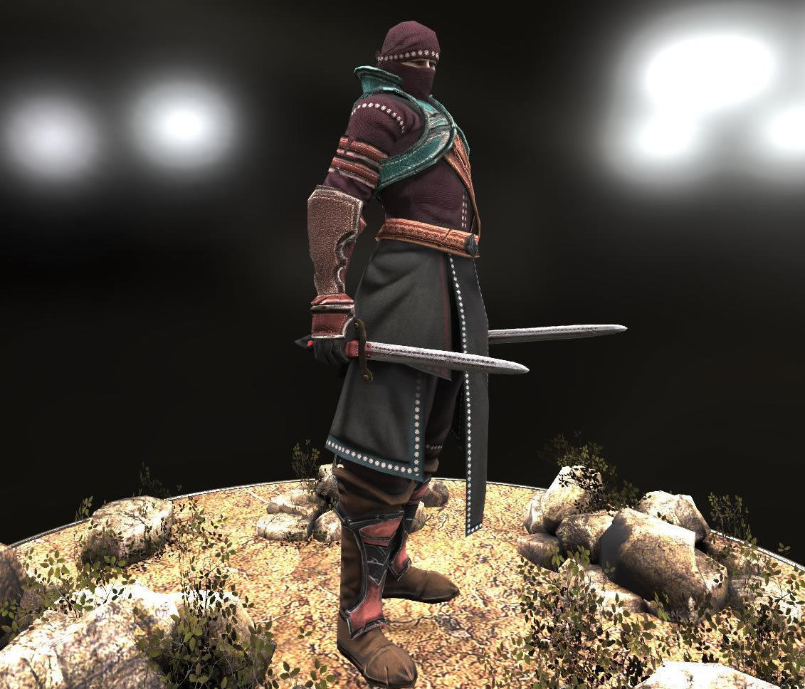 Thief 3 swordsman Low-poly 3D model_1