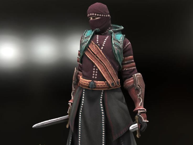 Thief 3 swordsman Low-poly 3D model_3