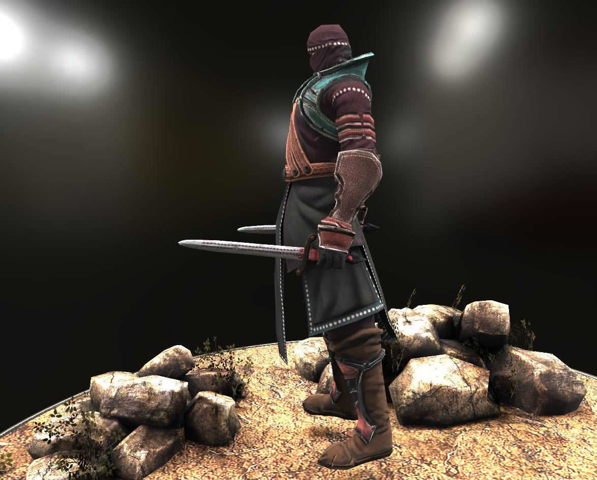 Thief 3 swordsman Low-poly 3D model_6
