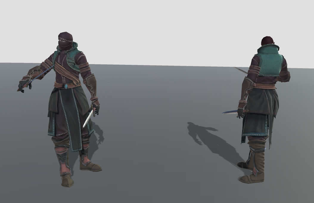 Thief 3 swordsman Low-poly 3D model_4