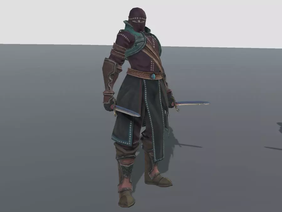 Thief 3 swordsman Low-poly 3D model_0