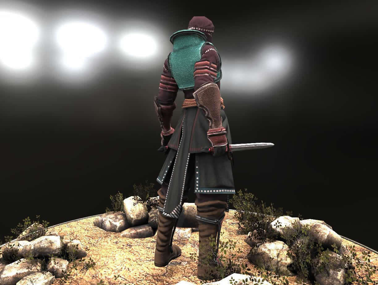 Thief 3 swordsman Low-poly 3D model_7