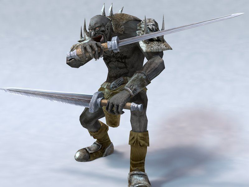 Troll 2 demon holding sword Low-poly 3D model_2