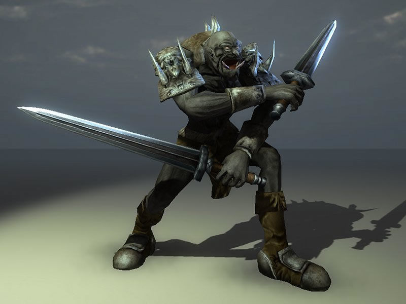 Troll 2 demon holding sword Low-poly 3D model_5