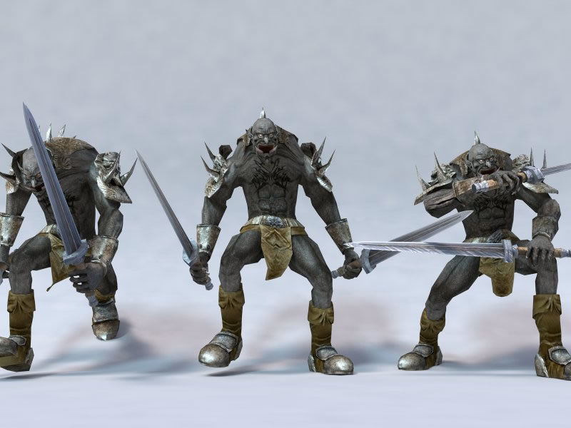 Troll 2 demon holding sword Low-poly 3D model_3