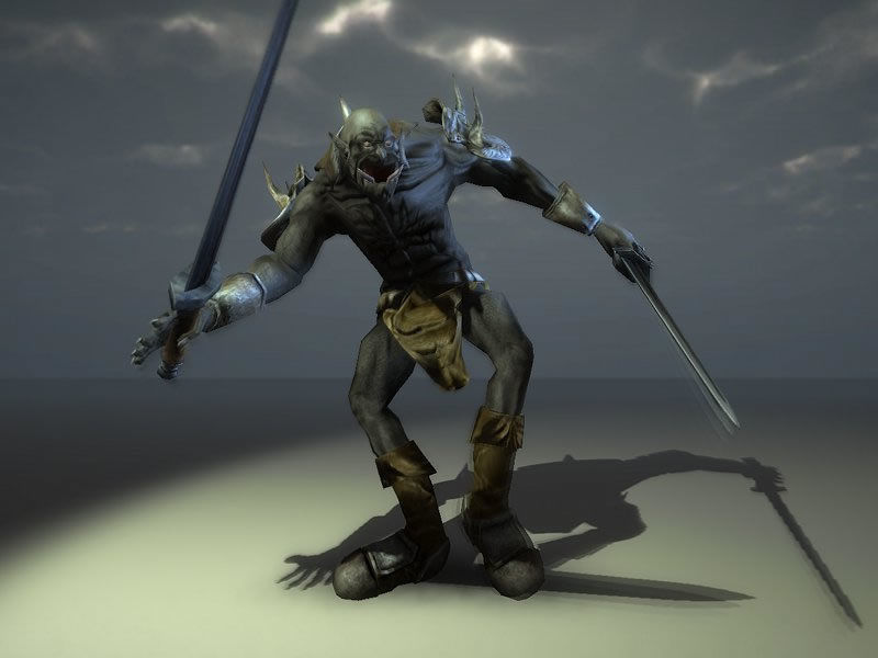 Troll 2 demon holding sword Low-poly 3D model_1