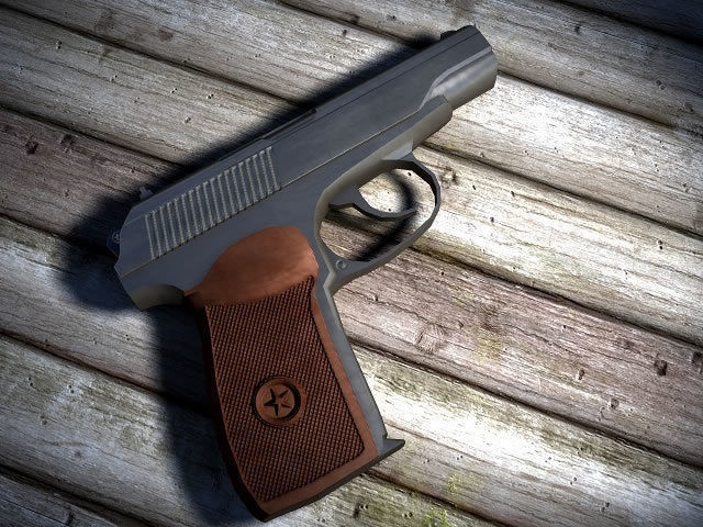 Weapons rifle Low-poly 3D model_4