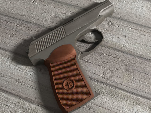 Weapons rifle Low-poly 3D model_9