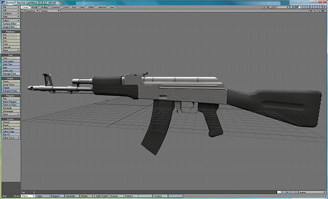 Weapons rifle Low-poly 3D model_14