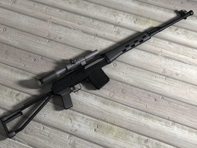 Weapons rifle Low-poly 3D model_2