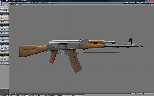 Weapons rifle Low-poly 3D model_3