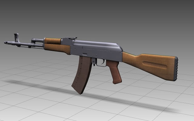 Weapons rifle Low-poly 3D model_10