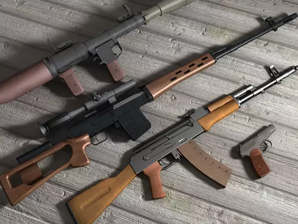 Weapons rifle Low-poly 3D model_0