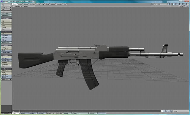 Weapons rifle Low-poly 3D model_7