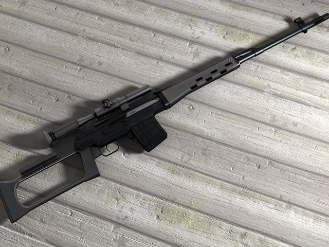 Weapons rifle Low-poly 3D model_6