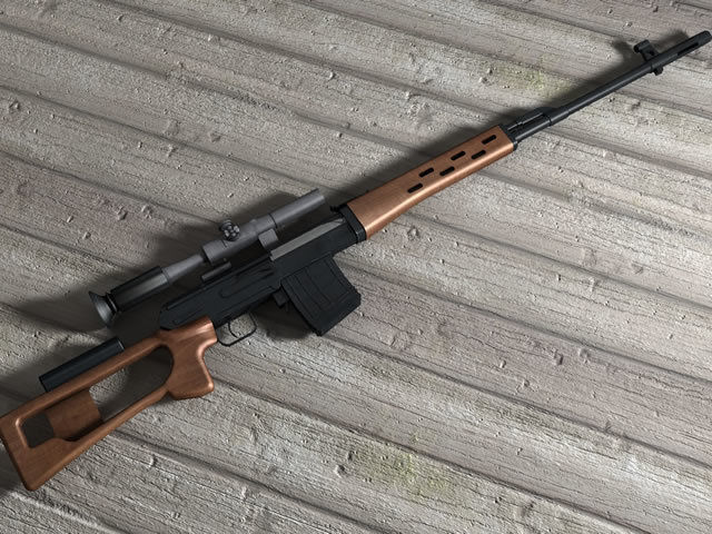 Weapons rifle Low-poly 3D model_11