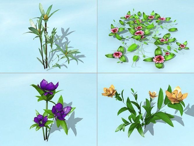 Water Plants Low-poly 3D model