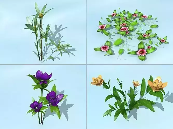 Water Plants Low-poly 3D model