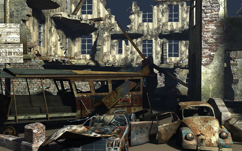 Vehicle Junkyard Low-poly 3D model_5