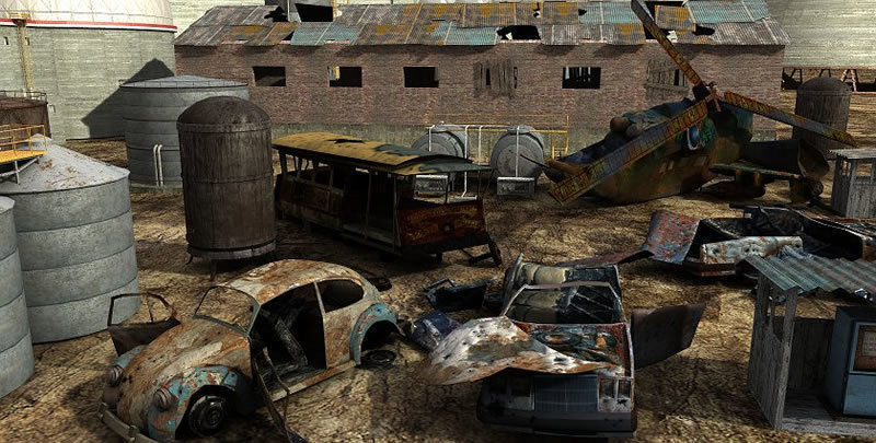 Vehicle Junkyard Low-poly 3D model_6