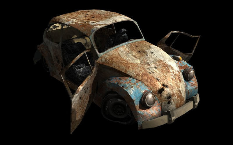 Vehicle Junkyard Low-poly 3D model_1