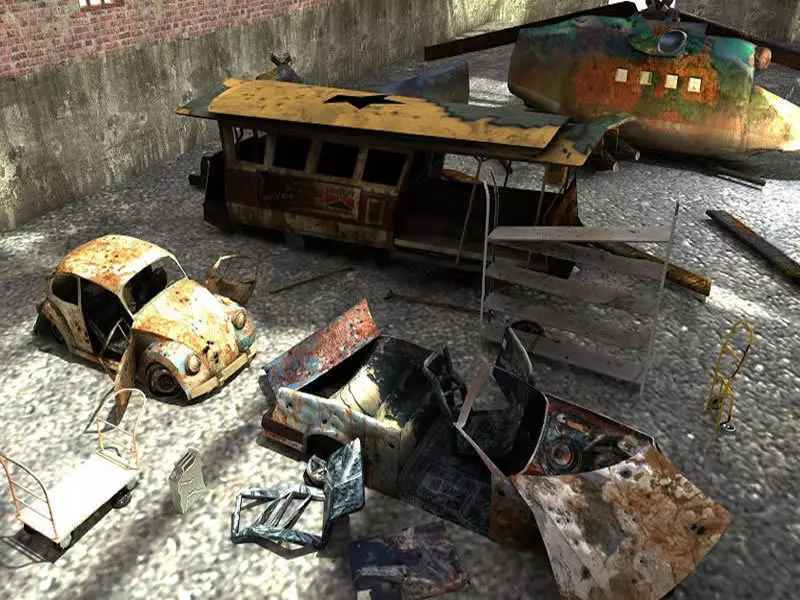 Vehicle Junkyard Low-poly 3D model_0