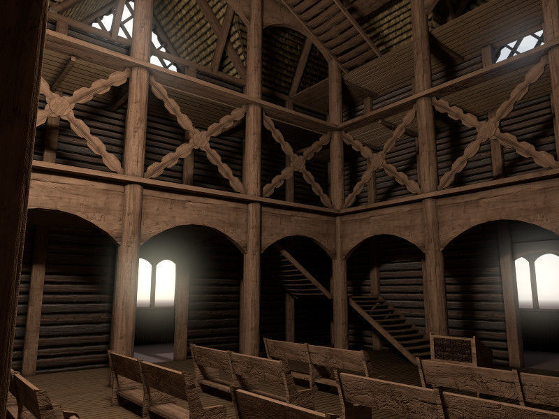 Viking Church Low-poly 3D model_1