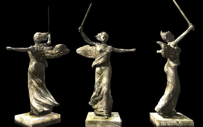 Statues Pack  Low-poly 3D model_1