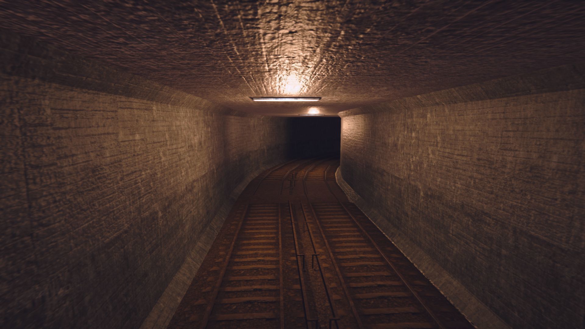 Subway station with trains on tracks Low-poly 3D model_28