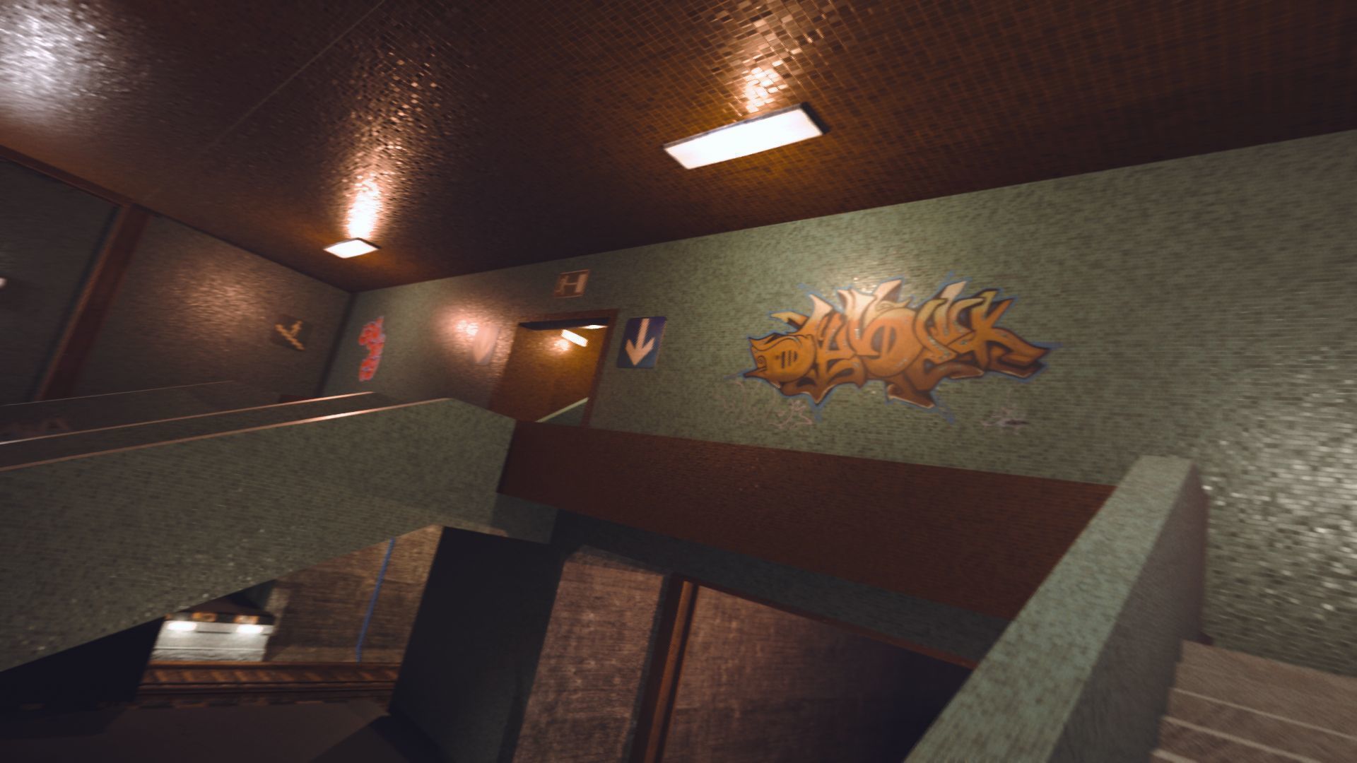 Subway station with trains on tracks Low-poly 3D model_18