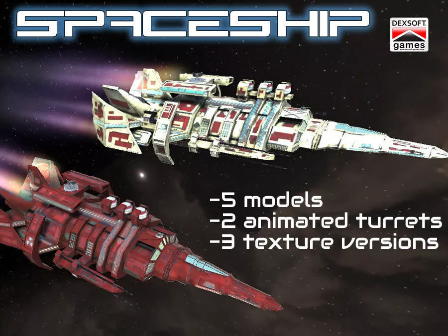 Starship star wars battlecruiser Low-poly 3D model