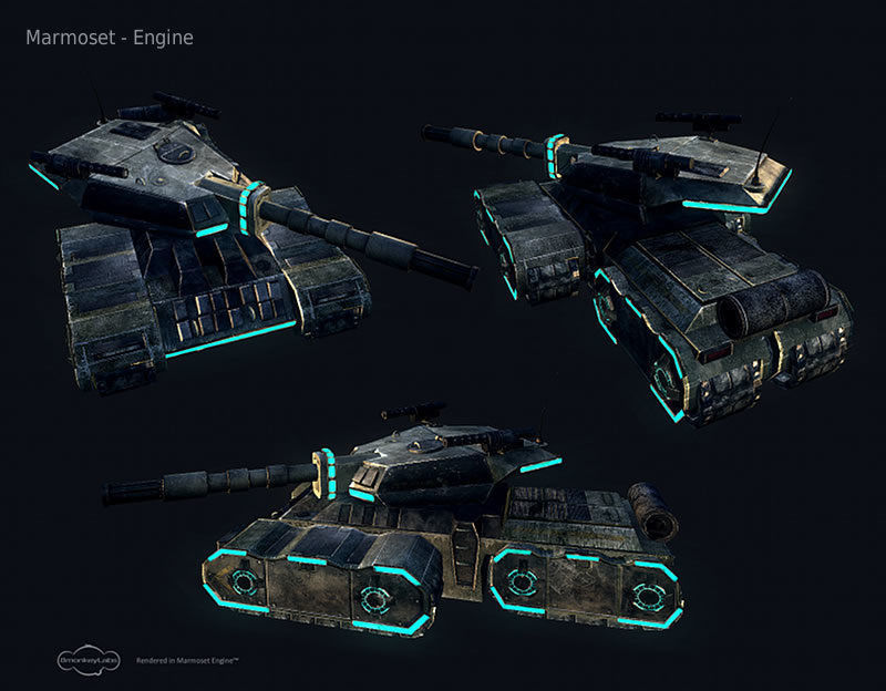 Sci Fi Tanks Low-poly 3D model_4