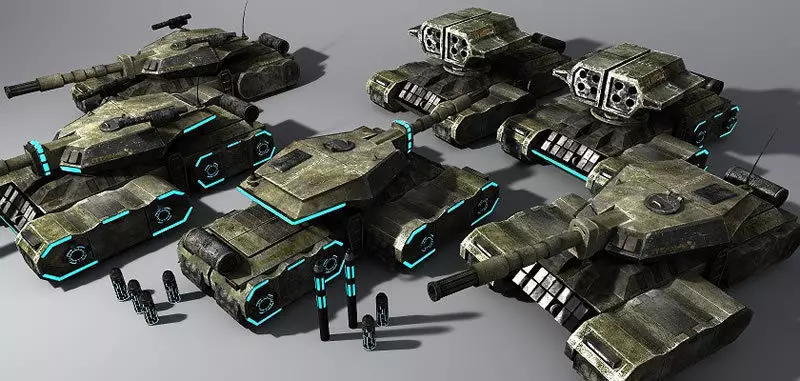 Sci Fi Tanks Low-poly 3D model_0