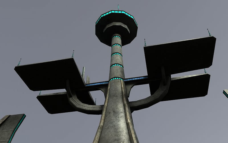 Sci Fi Desert Buildings Low-poly 3D model_4