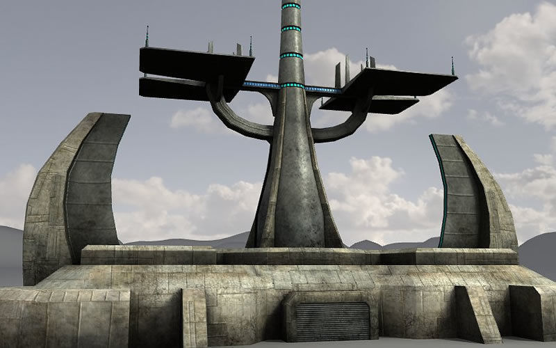 Sci Fi Desert Buildings Low-poly 3D model_10