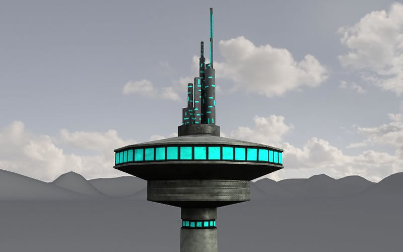 Sci Fi Desert Buildings Low-poly 3D model_8