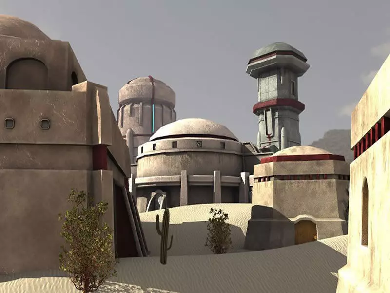 Sci Fi Desert Buildings Low-poly 3D model_0