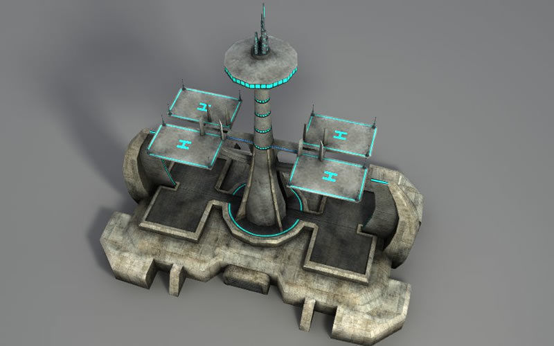 Sci Fi Desert Buildings Low-poly 3D model_3