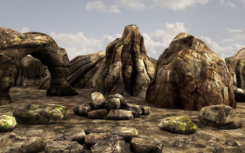 Rocks surface of rock Low-poly 3D model_1
