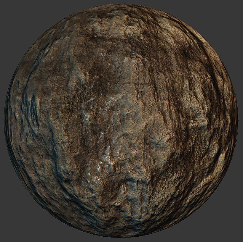 Rocks surface of rock Low-poly 3D model_12