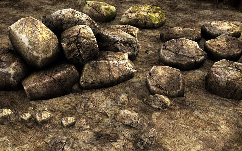 Rocks surface of rock Low-poly 3D model_10