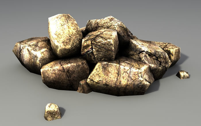 Rocks surface of rock Low-poly 3D model_7