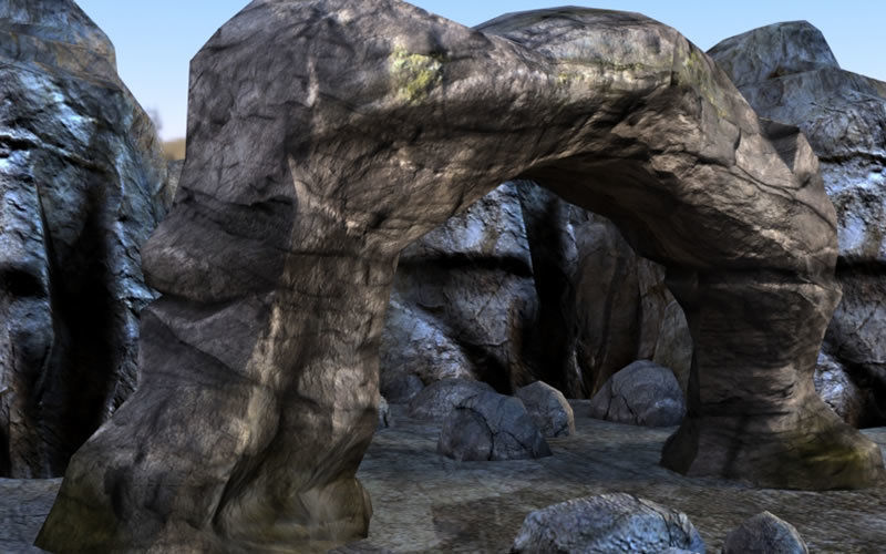 Rocks surface of rock Low-poly 3D model_2