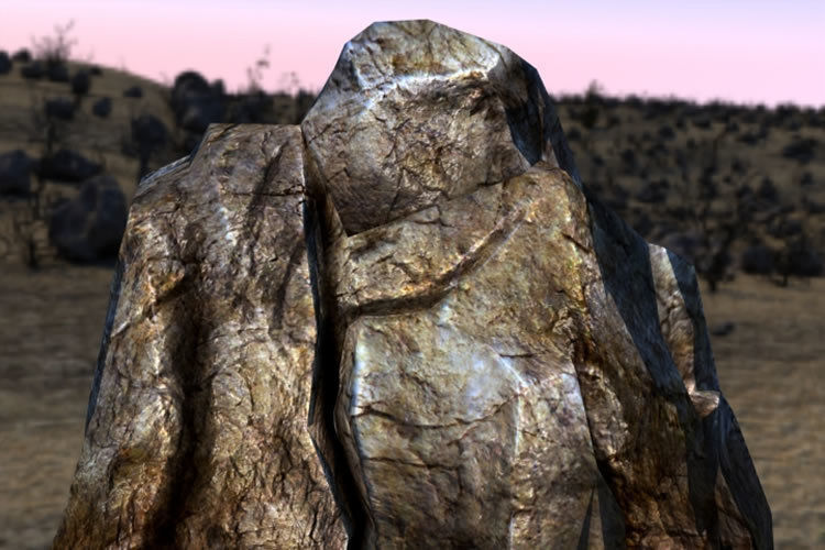 Rocks surface of rock Low-poly 3D model_4