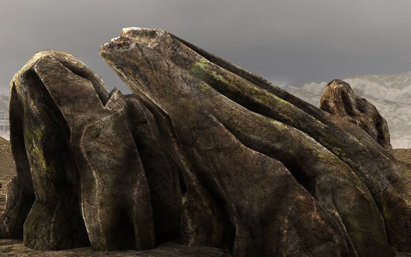 Rocks surface of rock Low-poly 3D model_8