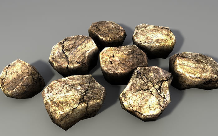 Rocks surface of rock Low-poly 3D model_9
